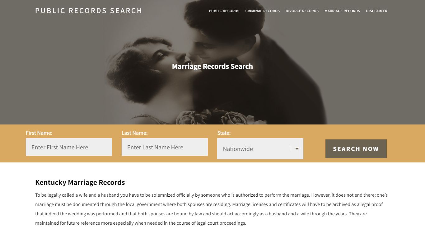Kentucky Marriage Records | Enter Name and Search|14 Days Free